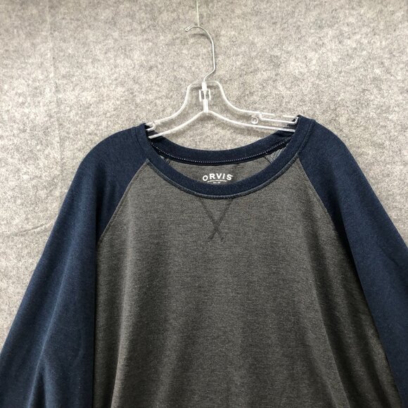 Orvis Raglan Long Sleeve T shirt Mens XXL Gray Blue Crewneck Active Performance - Picture 8 of 10